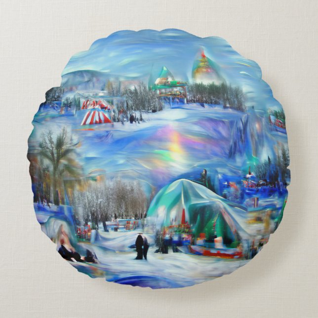 Coussins Ronds Carnaval d'hiver (Devant)