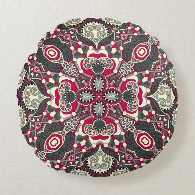 Coussins Ronds carré de soie foulard ou mouchoir design motif  (Devant)
