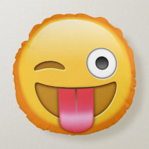 Coussins Ronds Carreau drôle d'Emoji