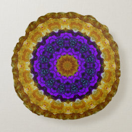 Coussins Ronds Carreau rond de mandala floral d'art