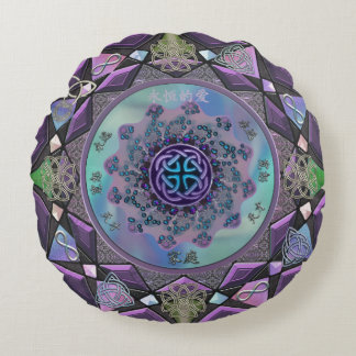 Coussins Ronds Carreau rond de mandala mystique celtique pourpre