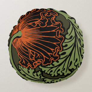 Coussins Ronds Carreau rond de vignette de pavot (16")