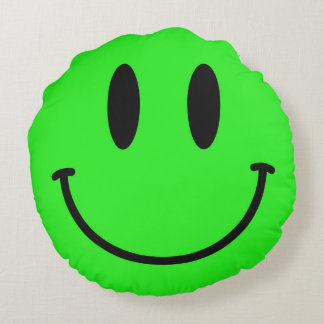 Coussins Ronds Carreau rond de visage de vert de chaux