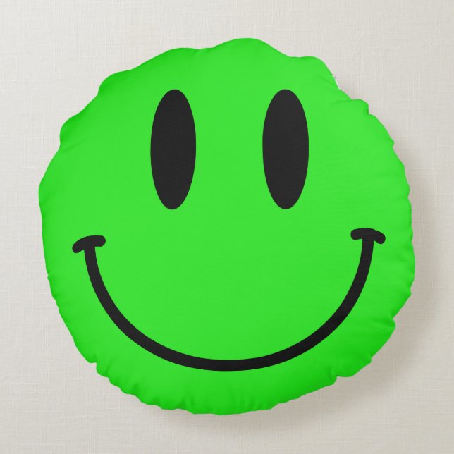 Coussins Ronds Carreau rond de visage de vert de chaux (Dos)