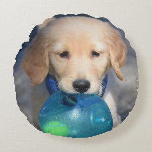Coussins Ronds Carreau rond fait sur commande de chiots espiègle