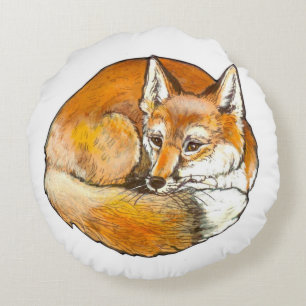 Coussins Ronds Carreau rond rouge de Fox, illustrations