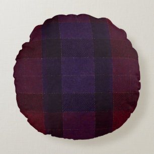 Coussins Ronds Carreaux Confortables Bordeaux Marron Violet