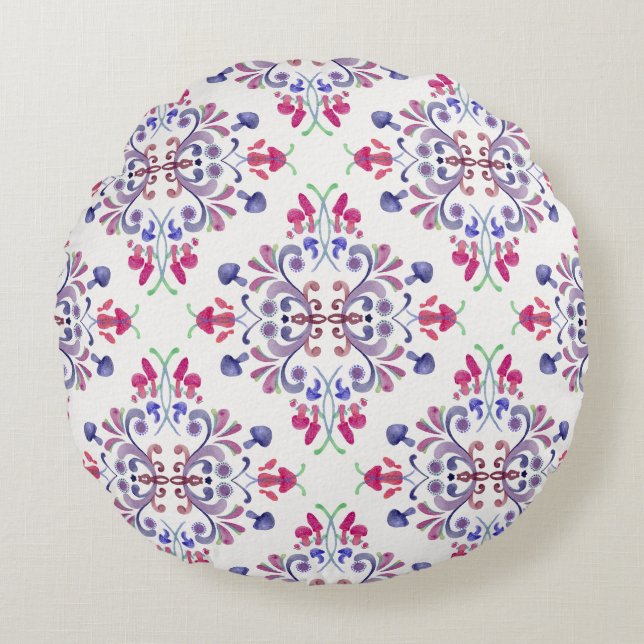 Coussins Ronds Carrelage de champignons (Devant)