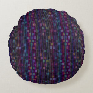 Coussins Ronds Carrés bleus, verts, violets, roses avec des rayur