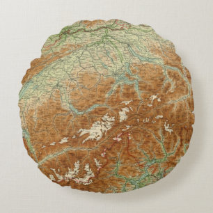 Coussins Ronds Carte d'atlas de la Suisse
