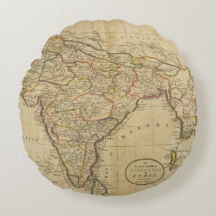 Coussins Ronds Carte de Hindostan ou de l'Inde