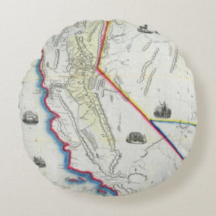 Coussins Ronds Carte de la Californie