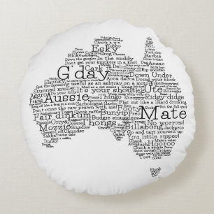 Coussins Ronds Carte de l'argot australien