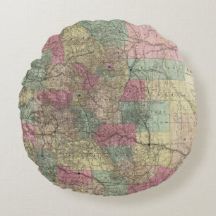Coussins Ronds Carte de l'état du Colorado