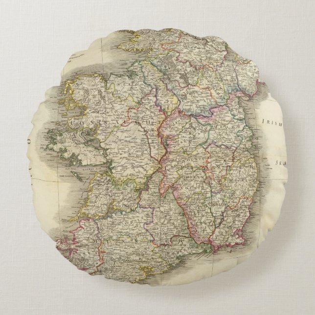 Coussins Ronds Carte de l'Irlande (Devant)
