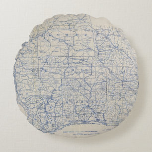 Coussins Ronds Carte de route de bicyclette du Wisconsin