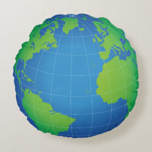 Coussins Ronds Carte du monde