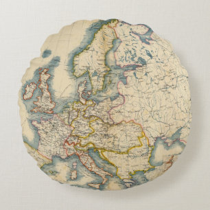 Coussins Ronds Carte industrielle de Commerciale de l'Europe