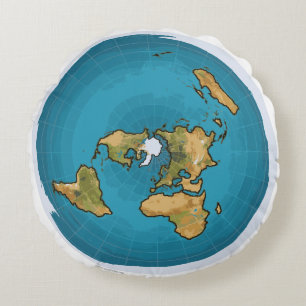 Coussins Ronds Carte plate de la terre