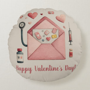 Coussins Ronds Carte postale de conception de la Saint-Valentin s