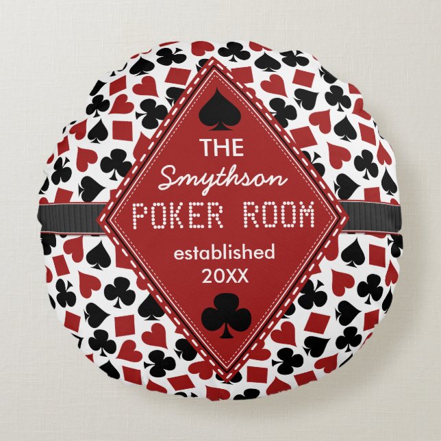 Coussins Ronds Casino personnalisable de pièce de tisonnier (Devant)