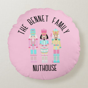 Coussins Ronds Casse-Noisette de Noël Pâtes Personnalisé Nom