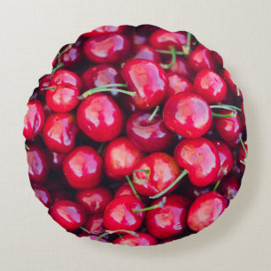 Coussins Ronds Célébration des cerises de Californie biologique