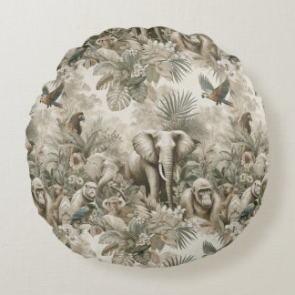 Coussins Ronds Cercle de vie Harmonie de la jungle
