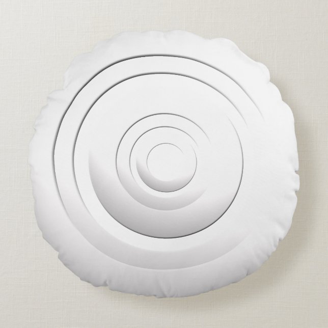 Coussins Ronds Cercles métalliques modernes Blanc avec n'importe  (Devant)