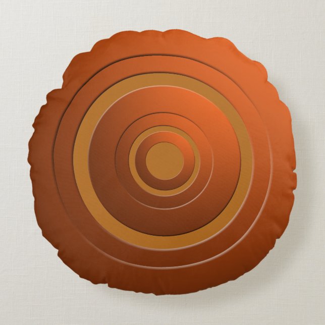Coussins Ronds Cercles métalliques modernes Orange avec n'importe (Devant)