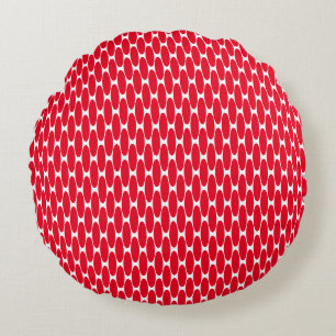 Coussins Ronds Cercles Rouges Motif Poche Ovale En Blanc Personna