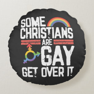 Coussins Ronds Certains chrétiens sont gays, passez à autre chos