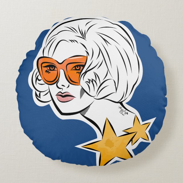 Coussins Ronds C'est une Star Retro Style (Devant)