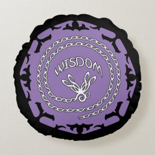 Coussins Ronds Chakra à couronne violette "Sagesse" libellule