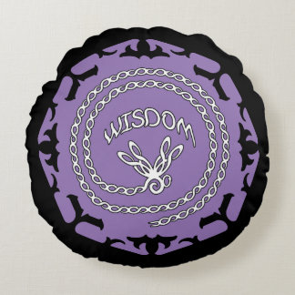 Coussins Ronds Chakra à couronne violette "Sagesse" libellule
