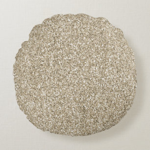 Coussins Ronds Champagne Gold Glitzy Parties scintillant