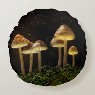 Coussins Ronds Champignons brillants nocturnes étoilés 