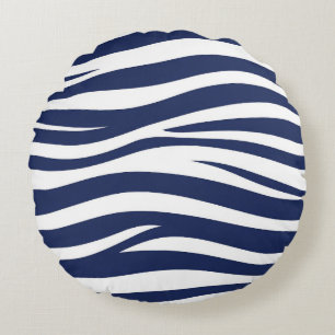 Coussins Ronds Chanson de la marine bleu marine vagues fluides