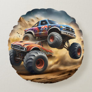 Coussins Ronds Chaos sur roues : Monster Truck Smash Derby