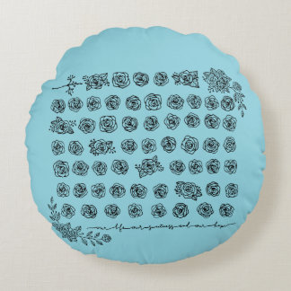 Coussins Ronds Chapelet floral - Vierge Marie bénie D