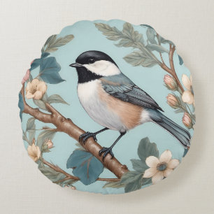 Coussins Ronds Charming Chickadee Bird