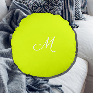 Coussins Ronds Chartreuse jaune - monogrammed