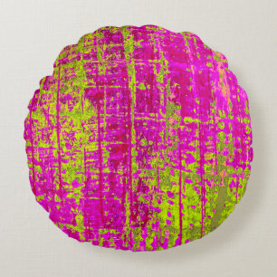 Coussins Ronds Chartreuse Kiss rose et vert Abstrait