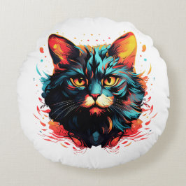 COUSSINS RONDS CHAT DE COULEUR