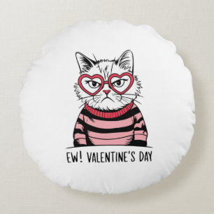Coussins Ronds Chat grumpy Saint Valentin