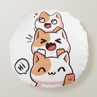 Coussins Ronds Chats Hi