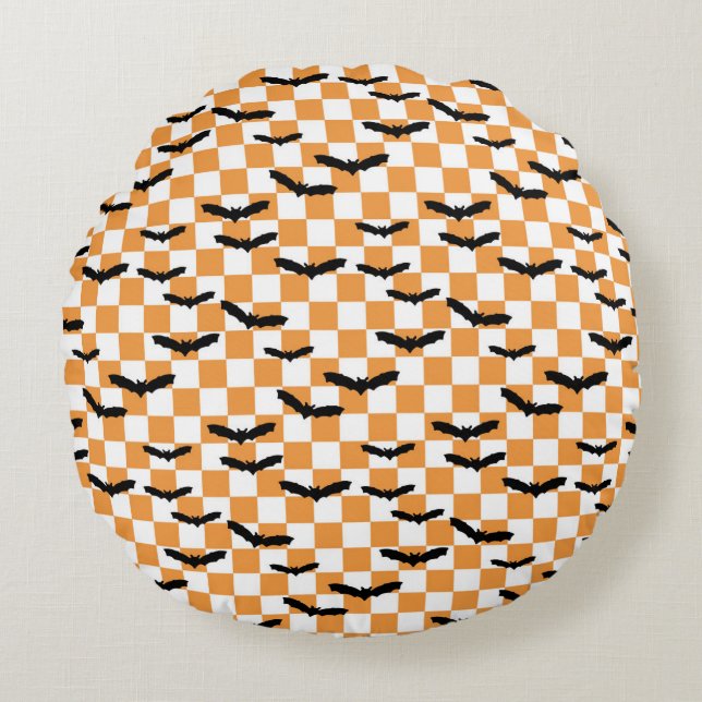 Coussins Ronds Chauffage Éffrayant Halloween moderne Orange (Devant)