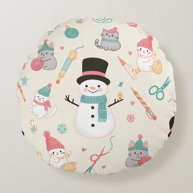 Coussins Ronds Chauffeur de neige (Devant)