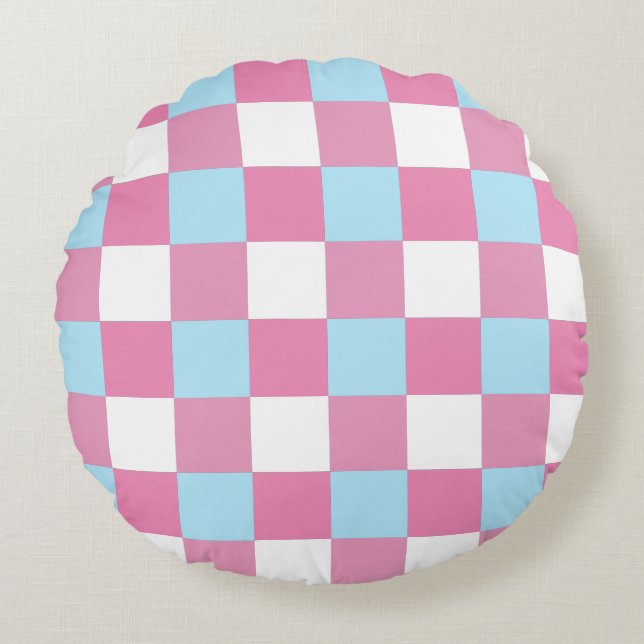 Coussins Ronds Checkerboard Pattern (Devant)
