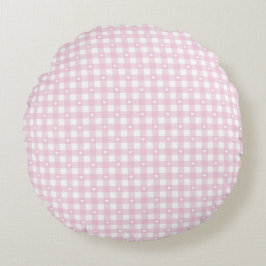 Coussins Ronds Chèques Pastel Rose